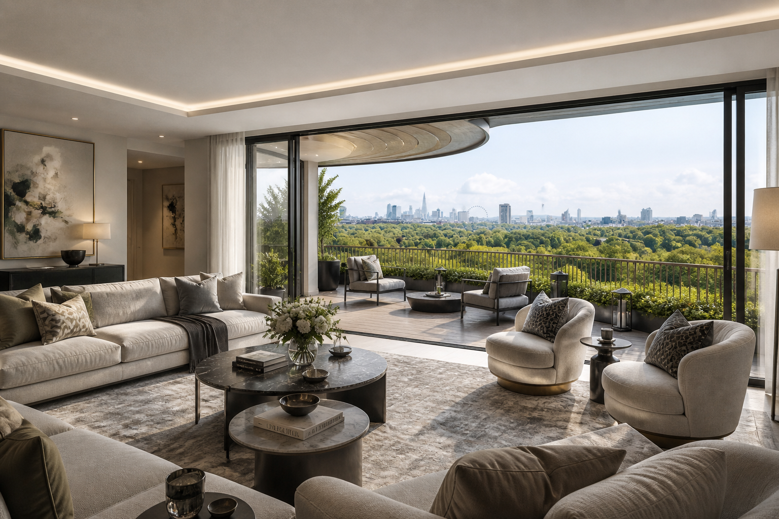 Hyde Park flat — living room interior by Rosace Studio